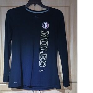 Nike Dri-FIT Florida State University FSU Seminoles Noles Blk LongSleeve Shirt L